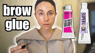 Trying Different Brow Glues | Skincare Vlog