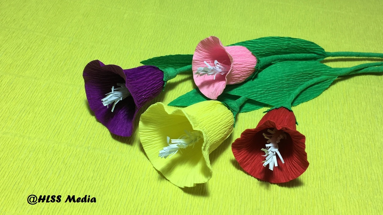 How to make morning glory crepe paper origami step by step/DIY morning