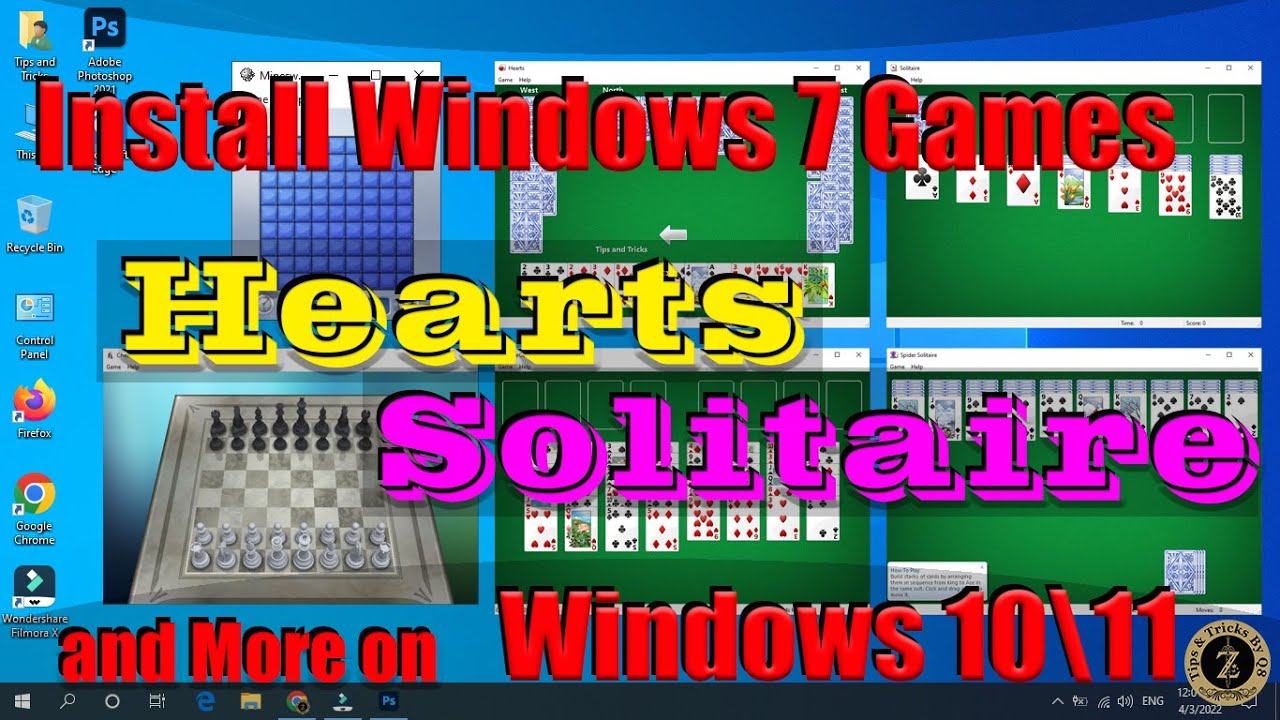 FreeCell Hearts Chess Titans Minesweeper Spider Solitaire Purble
