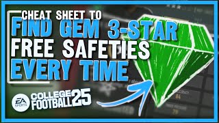 Cheat Sheet to Find 3 Star Gem FSs in College Football 25