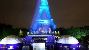 Eiffel Tower lit up with hydrogen power