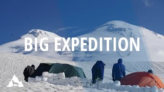 Big expedition through the Caucasus mountains in Russia