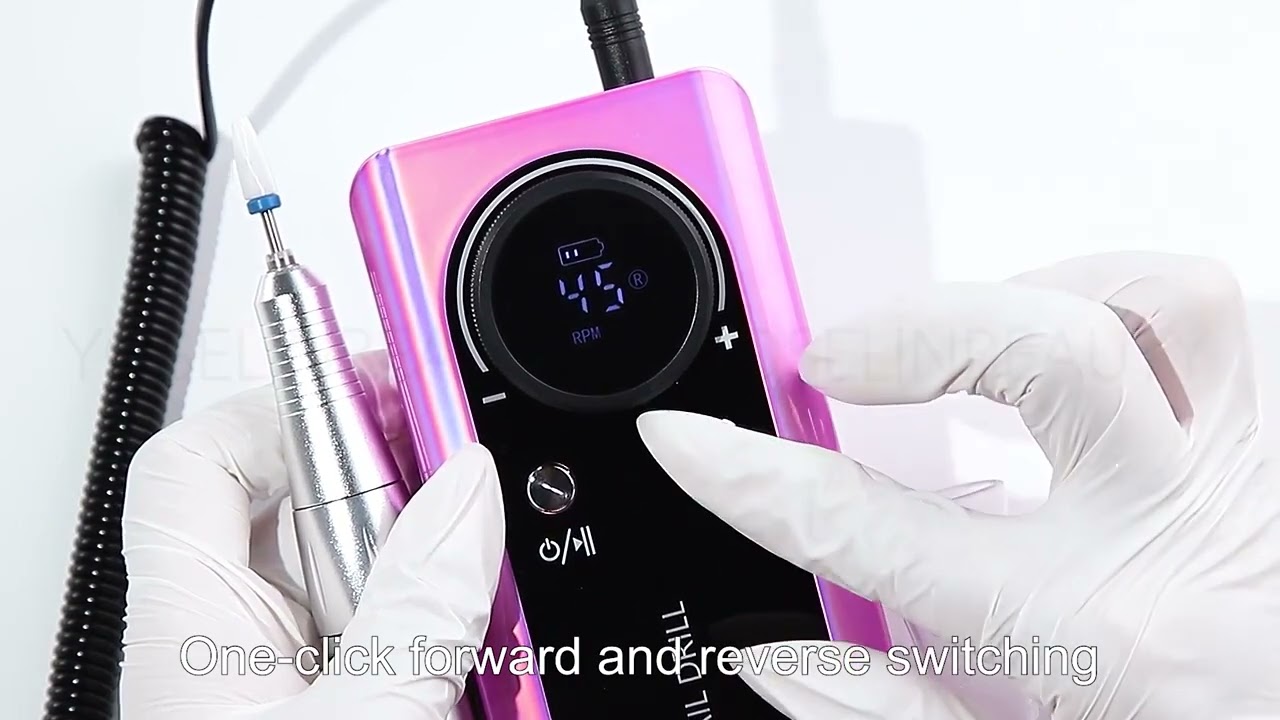 45000RPM Nail Drill Machine Electric Portable Nail File Rechargeable Nail Sander for Gel Nails Polis