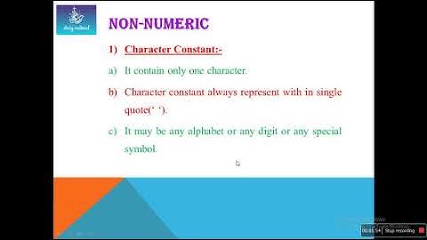 Types of token in C, Non-Numeric constant in C | C Programming Video Tutorial