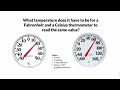 Fahrenheit and Celsius Thermometer Equation Solving