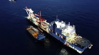 Aerial shots of pipelay vessel Audacia