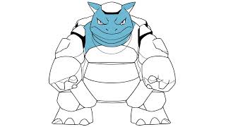 Blastoise Pokémon Coloring Page. #blastoise #coloringpages #trending #pokemon | Blastoise evolutions