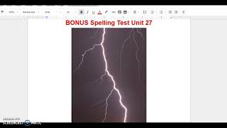 BONUS Spelling Test Unit 27