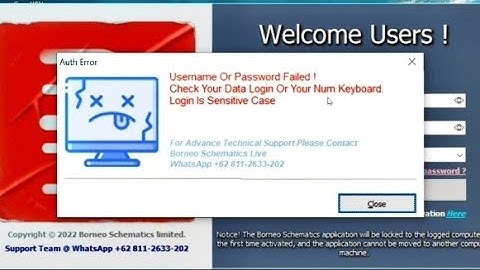 Borneo Schemetic Error solution for new patch |username and password error