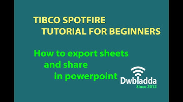 How to export sheets and share in powerpoint  | Tibco spotfire videos