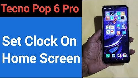 How to set clock on home screen, Tecno Pop 6 Pro me time set kaise karen