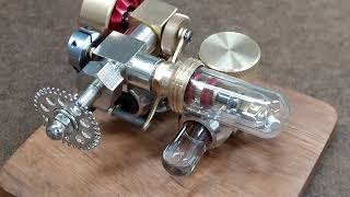 Mini Speed-Adjustable Ringbom-Stirling Engine - Vertical Flywheel
