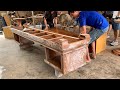 Excellent Woodworking Machine Operating Skills - TV Shelf Design, Large Solid Wood Furniture