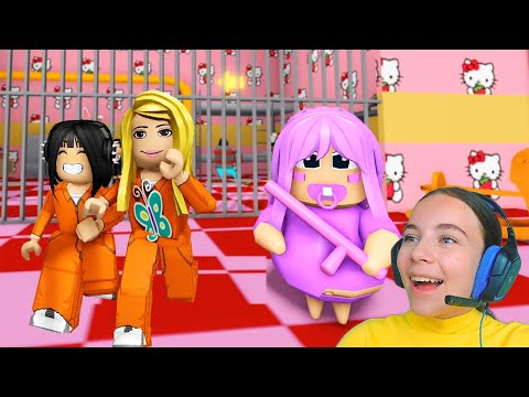 Видео: ПОБЕГ ОТ ДЕВОЧКИ БАРРИ С АЛЁНОЙ в ROBLOX!