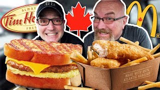 McDonald's Fish & Chips  AND Tim Hortons French Toast Breakfast Sandwich