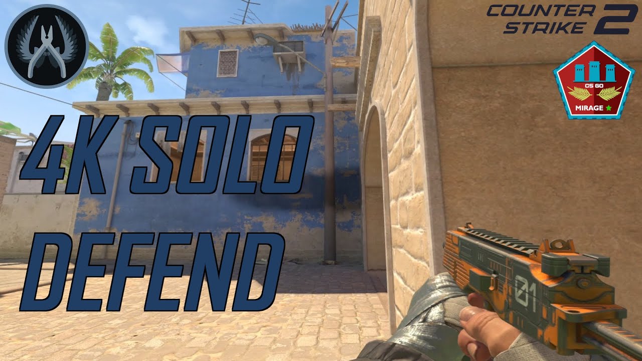 4K SOLO DEFEND ON MIRAGE IN CS2