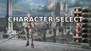 CGGEN character selection screen in Unreal Engine 5