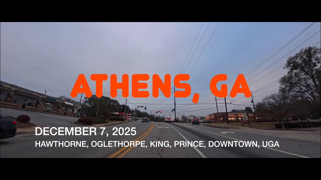 ATHENS, GEORGIA - DECEMBER 7, 2025 - HAWTHORNE, OGLETHORPE, KING, PRINCE, DOWNTOWN, UGA