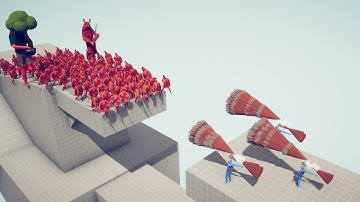 3x SPEAR THROWER GODS vs 100x UNITS & 3x GIANTS - Totally Accurate Battle Simulator TABS