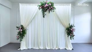 How to Create a Stunning Wedding Backdrop — Ivory Drape + Floral Setup Full Tutorial 🌸