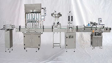 testing run of 6 heads filling machine single head linear capping labeling machinery for Venezuelan