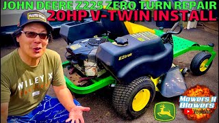 FREE JOHN DEERE Z225 ZERO TURN LAWNMOWER 20HP BRIGGS V-TWIN ENGINE SWAP & REPLACEMENT INSTALLATION