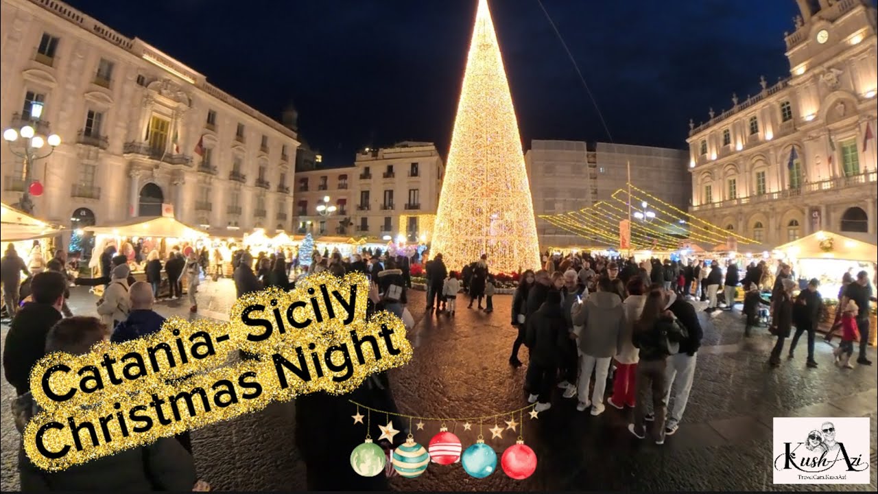 Catania Christmas Night | Walking Tour 4K | Sicily
