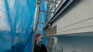 ニッペファインフッソで破風板を塗装しました|外壁塗装埼玉県川越市南田島現場で塗替えリフォーム施工中です