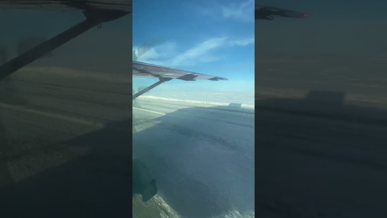 Descending and Landing at Scammon Bay Alaska, Grant Air. Clear sky and also foggy! Speed x2