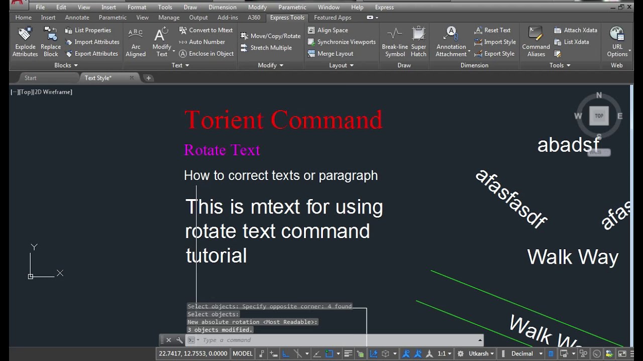 Torient Command In AutoCAD In Hindi - YouTube