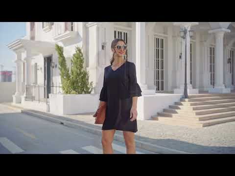 bell sleeve mini dress