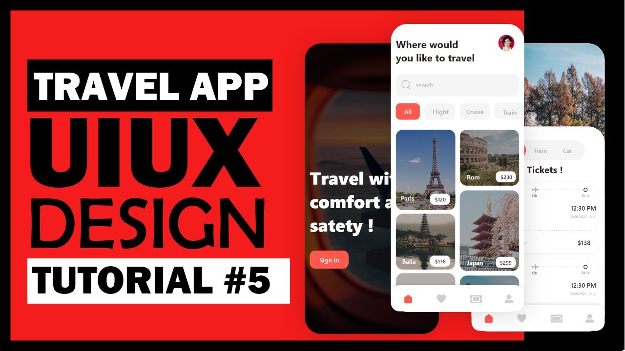 Travel Booking App UI UX Design Mockup /Prototype In Adobe XD | UI UX ...