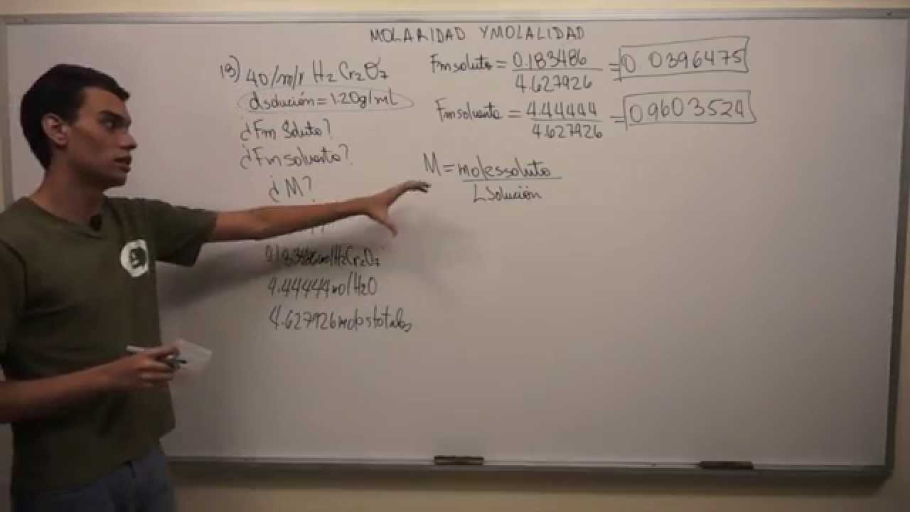 Molaridad y Molalidad de una Solución | Ejercicio #7 - YouTube