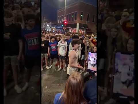 Kansas Fans Celebrate After Winning The National Championship