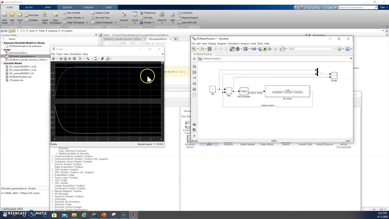 Hướng dẫn mô phỏng bộ điều khiển vị trí và vận tốc cho động cơ DC trên ...