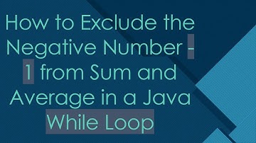 How to Exclude the Negative Number -1 from Sum and Average in a Java While Loop