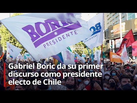 Gabriel Boric da su primer discurso como presidente electo de Chile
