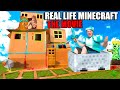 Real Life MINECRAFT The Movie! 7 Day Challenge Building The Boxfort City (Part 1)