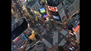 SHIBUYA SCRAMBLE CROSSING, Tokyo - birds eye view from SHIBUYA SKY [HD]