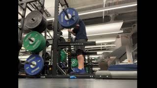 Squat day: 315x3 paused Front squats, Zercher good mornings, calves, and sled pushes