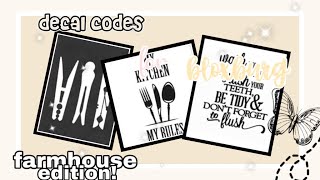 Bloxburg Farmhouse Decal Codes!🛋