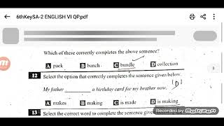 Ap 6th class Sa2 english real exam paper 💯💯 real paper full answers