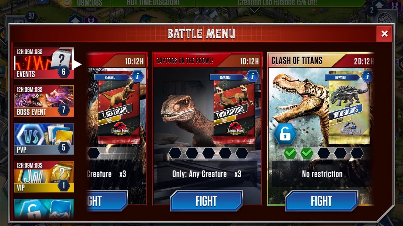 Raptors on the Prowl! Special Event: battle 1 and 2 | Jurassic World ...