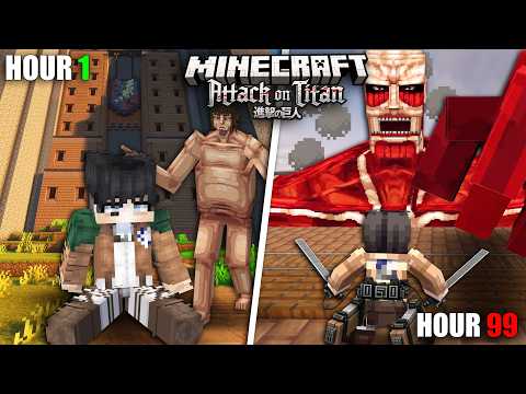 I Survived 100 HOURS in Minecraft Attack On Titan