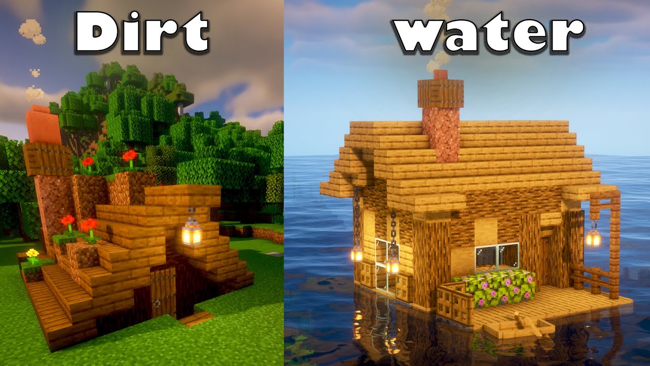 2 Easy Starter Bases for Survival MINECRAFT #1 - YouTube