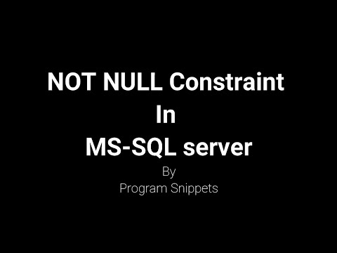 NOT NULL constraint in MS SQL Server