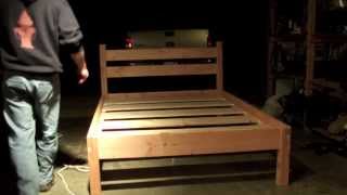 How to build an inexpensive queen size bed frame. I just used Douglas Fir, it