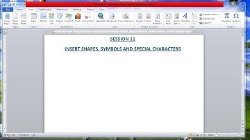 Inserting shapes,symbols and special characters in MS Word