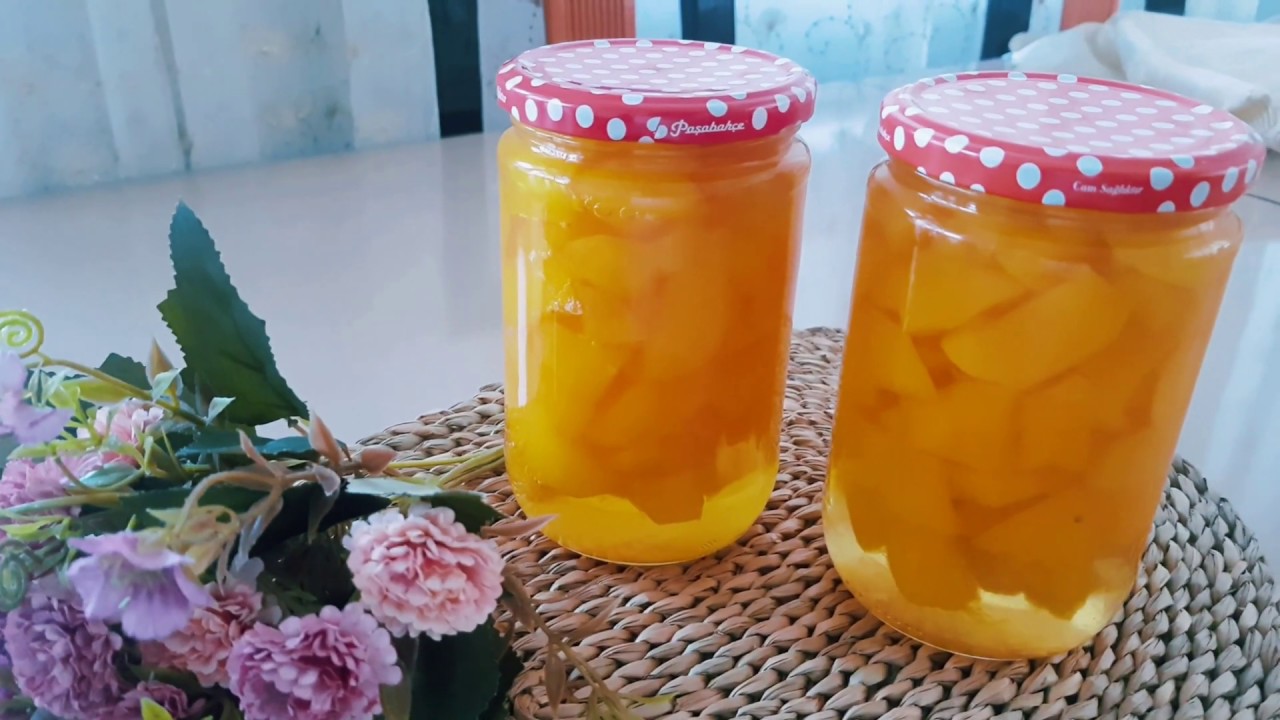 خشاف الدراق أو كمبوت الدراق على الطريقة التركية لحفظ أطول فترة لتزين الكيك والحلويات وسلطة الفواكه