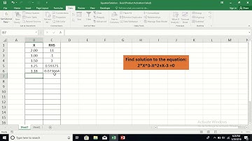 Excelnew 09: Find solution of a polynomial equation